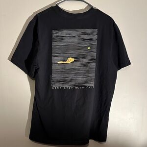 Life Is Good Men's Black Tee with Yellow Logo. Don’t stop retrievin’!